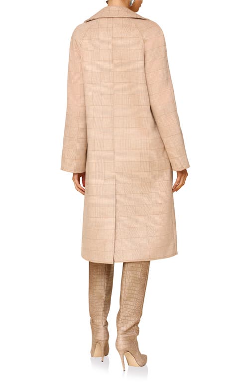 Shop Avec Les Filles Walker Raglan Coat In Soft Brown Plaid