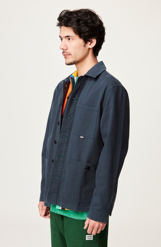 Shop Picture Organic Clothing Smeeth Organic Cotton Drill Jacket In Dark Blue