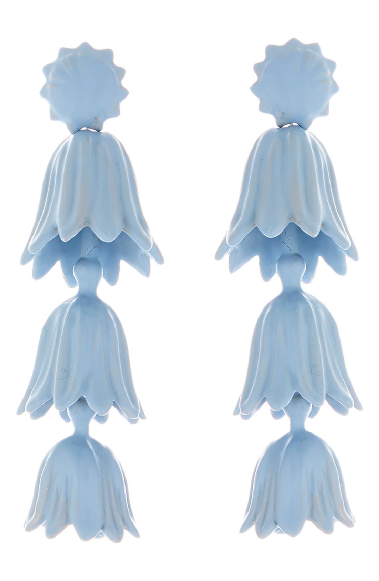 Oscar de la Renta Runway Tiered Flower ClipOn Earrings Nordstrom