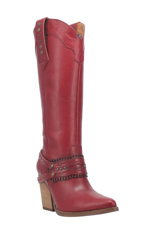 Dingo Masquerade Studded Western Boot in Red