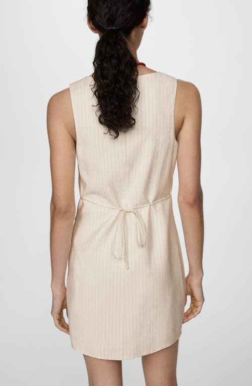 MANGO MANGO STRIPE TIE BACK BUTTON FRONT DRESS
