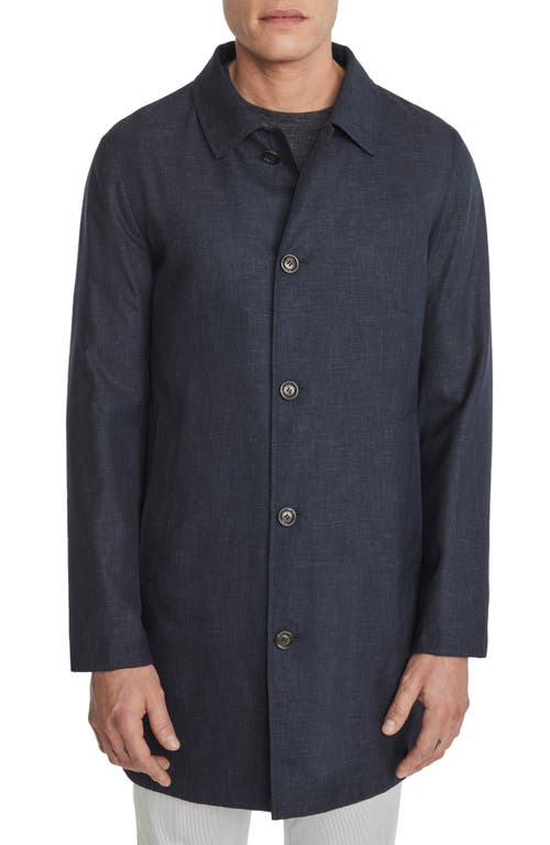 Hans Wool Raincoat in Navy