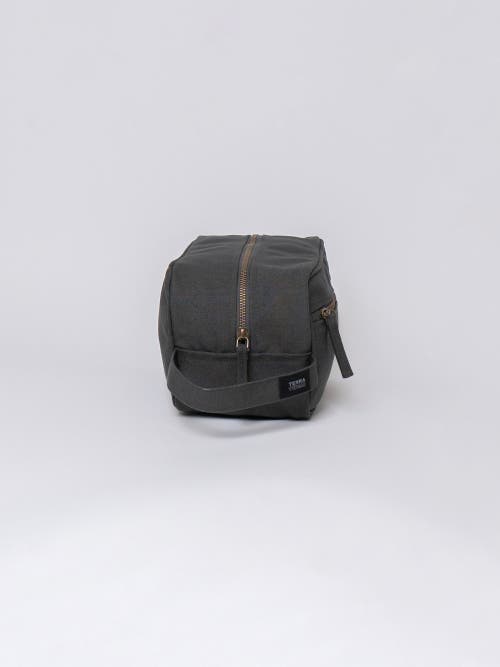 Terra Thread Organic Cotton Toiletry Bag In Charcoal Grey