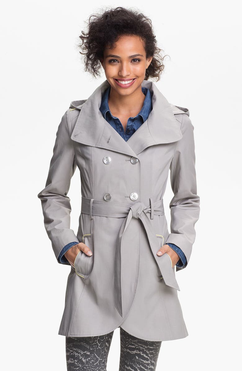 GUESS Hooded Double Breasted Trench Coat (Online Only) | Nordstrom