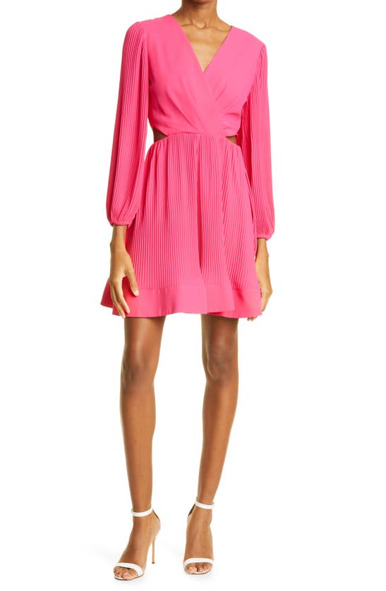 MILLY WINNIE CUTOUT PLEAT DRESS