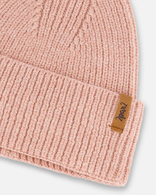 Shop Deux Par Deux Girl's Mid-season Knit Hat Dusty Pink In Cameo Brown