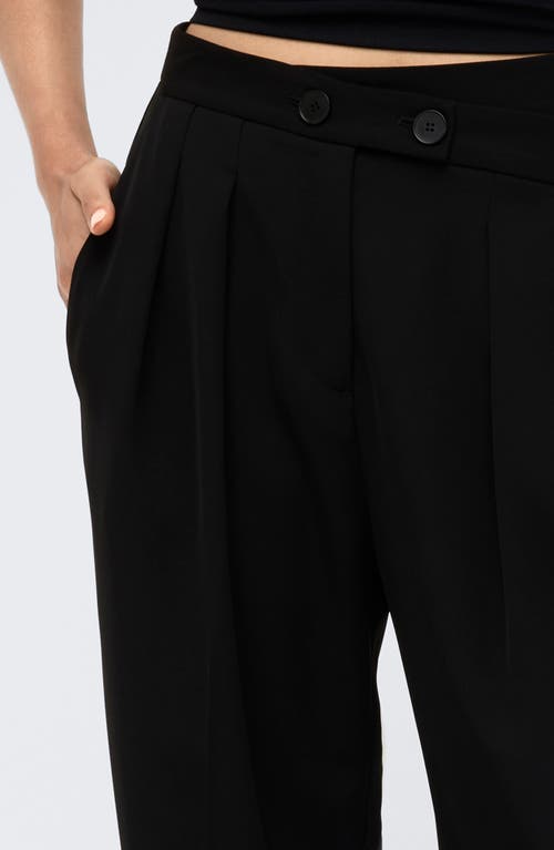 Kenneth Cole Crisscross Waist Wide Leg Pants In Black