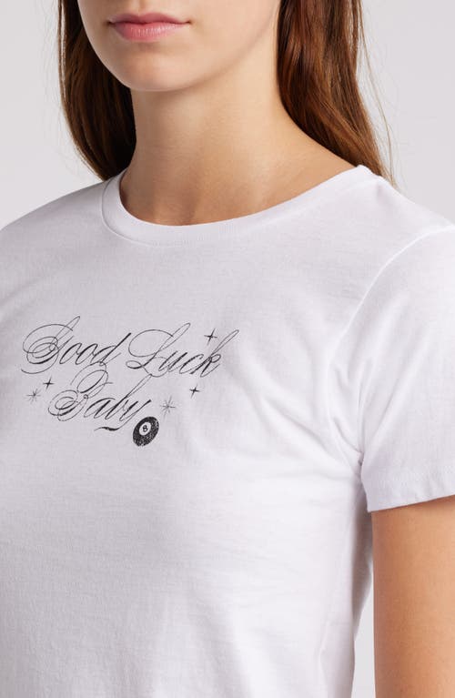 Shop Golden Hour Good Luck Baby Cotton Graphic T-shirt In Bright White