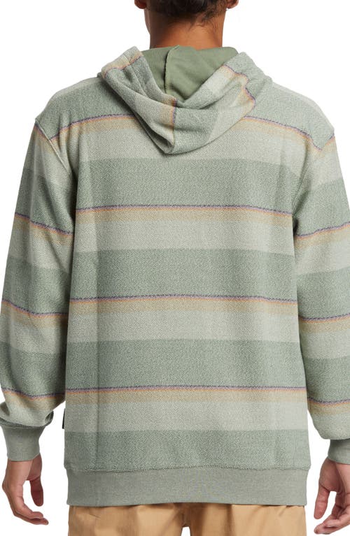 Shop Quiksilver Great Otway Stripe Hoodie In Sea Spray Slub Chambray