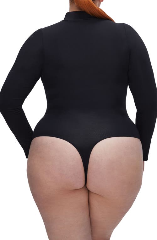 Shop Good American Ruched Turtleneck Bodysuit In Black