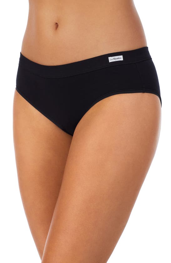 Shop Le Mystere Le Mystère Signature Cotton Hipster In Black