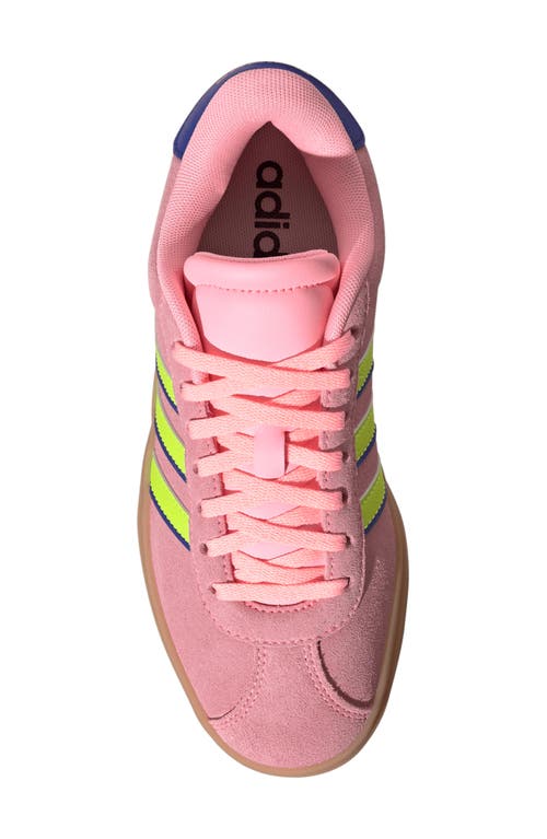 Adidas Originals Adidas Kids' Vl Court Bold Lifestyle Sneaker In Pink/lemon/lucid Blue