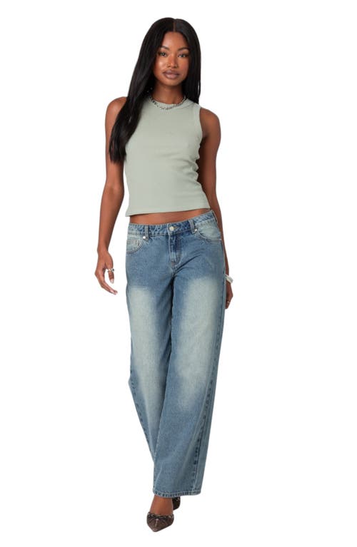 Edikted Standard Ribbed Tank Top In Sage