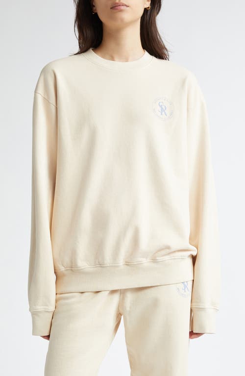 Sporty And Rich Sporty & Rich S & R Crewneck Cotton Sweatshirt In Cream