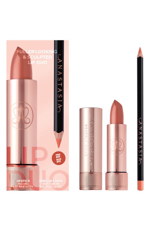 Anastasia Beverly Hills Fuller-Looking & Sculpted Lip Set $33 Value in Peach Bud Satin And Sun Baked
