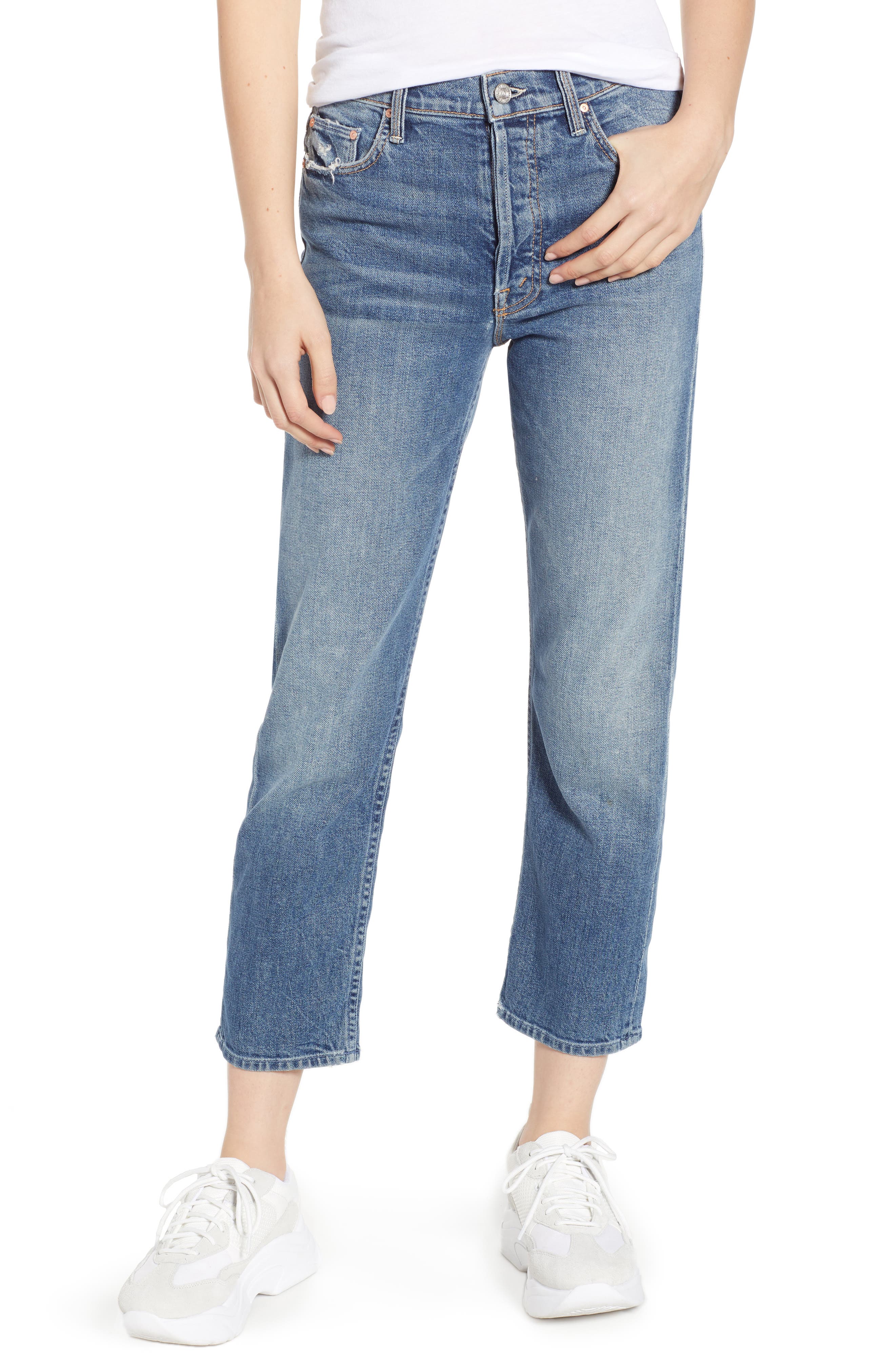 mother tomcat cropped jeans