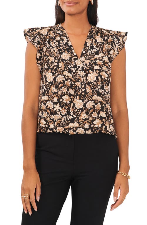 Chaus Flutter Sleeve Blouse in Black Combo