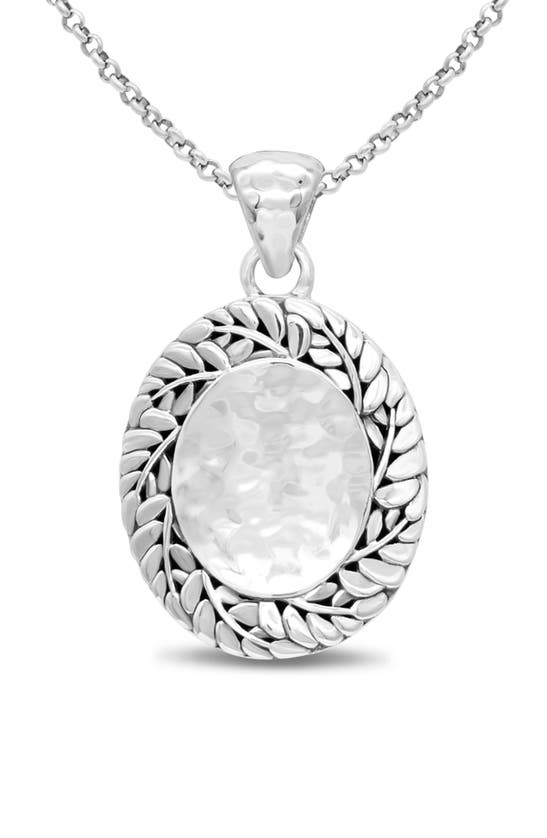 Shop Devata Sterling Silver Filigree Pendant Necklace In Silver/hammered Center