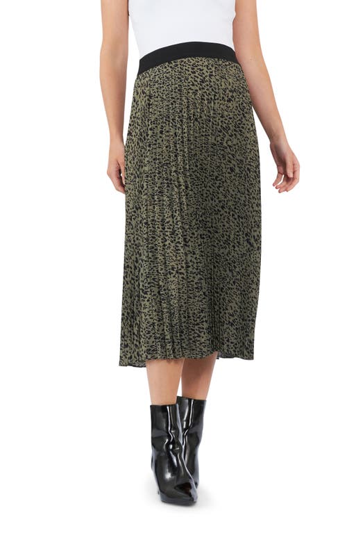 Shop Ripe Maternity Cleo Pleated Midi Maternity Skirt In Khaki/black