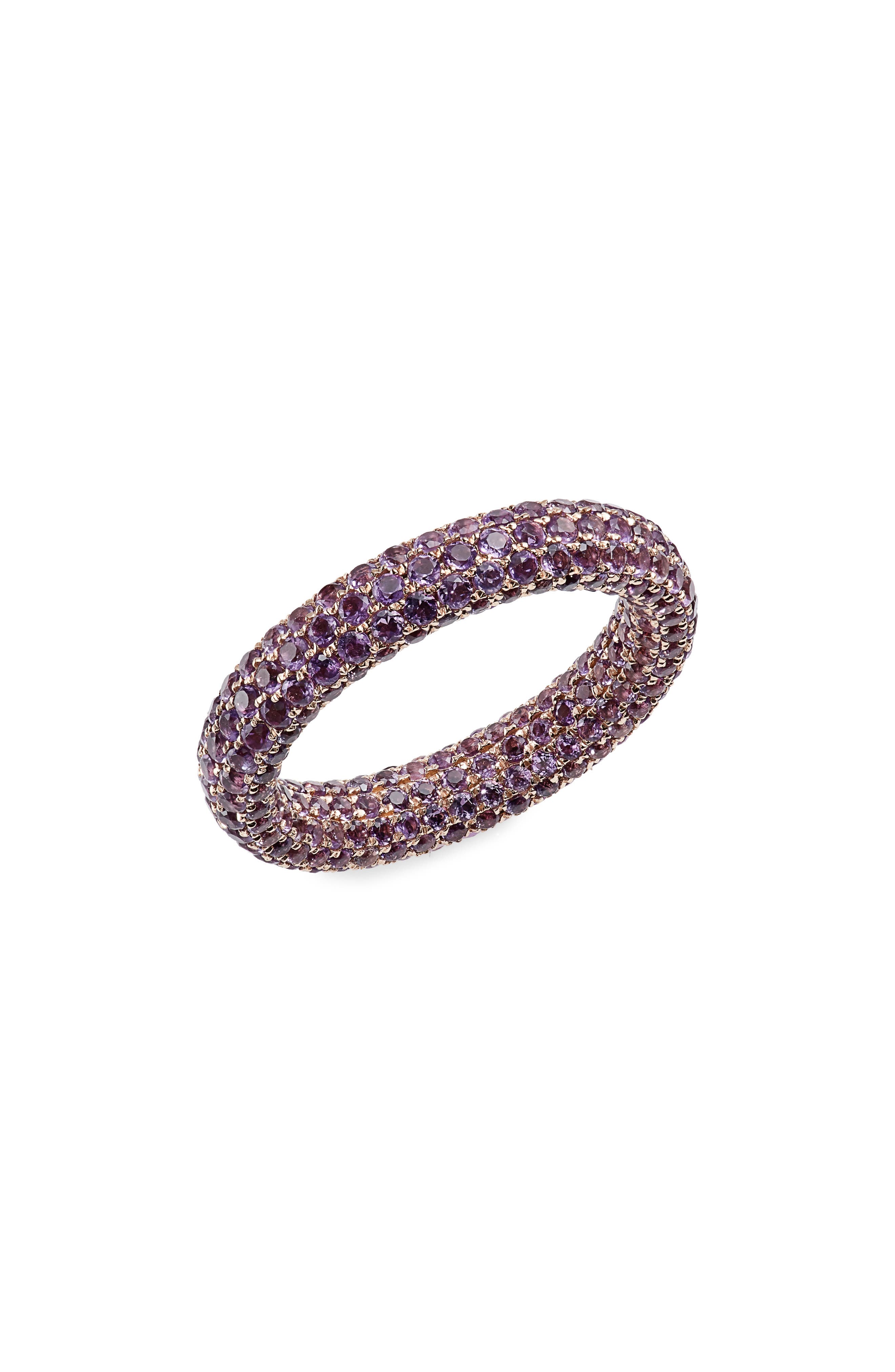 SHAY Amethyst Inside & Out Ring in Black Gold at Nordstrom, Size 7 Us