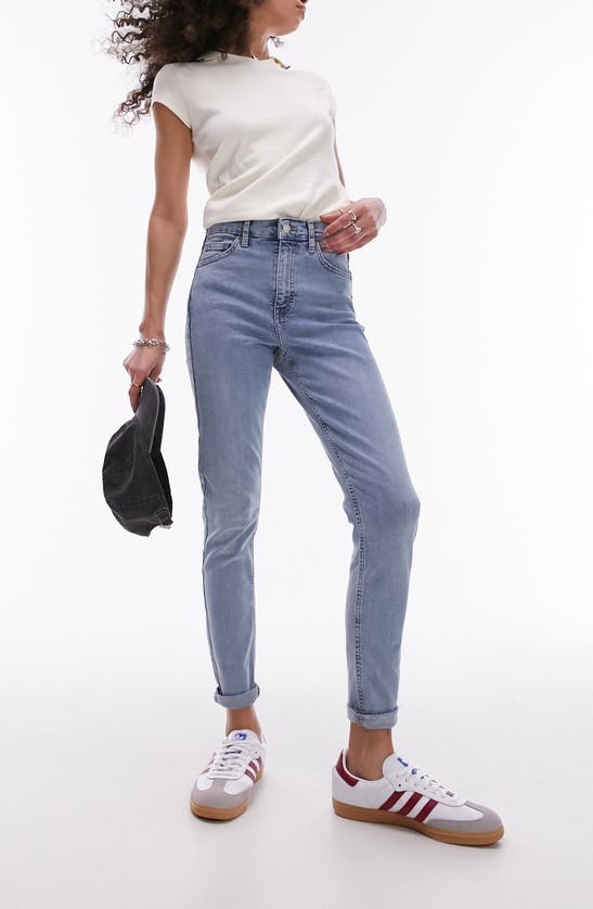 Shop Topshop Jamie High Waist Skinny Jeans In Light Blue