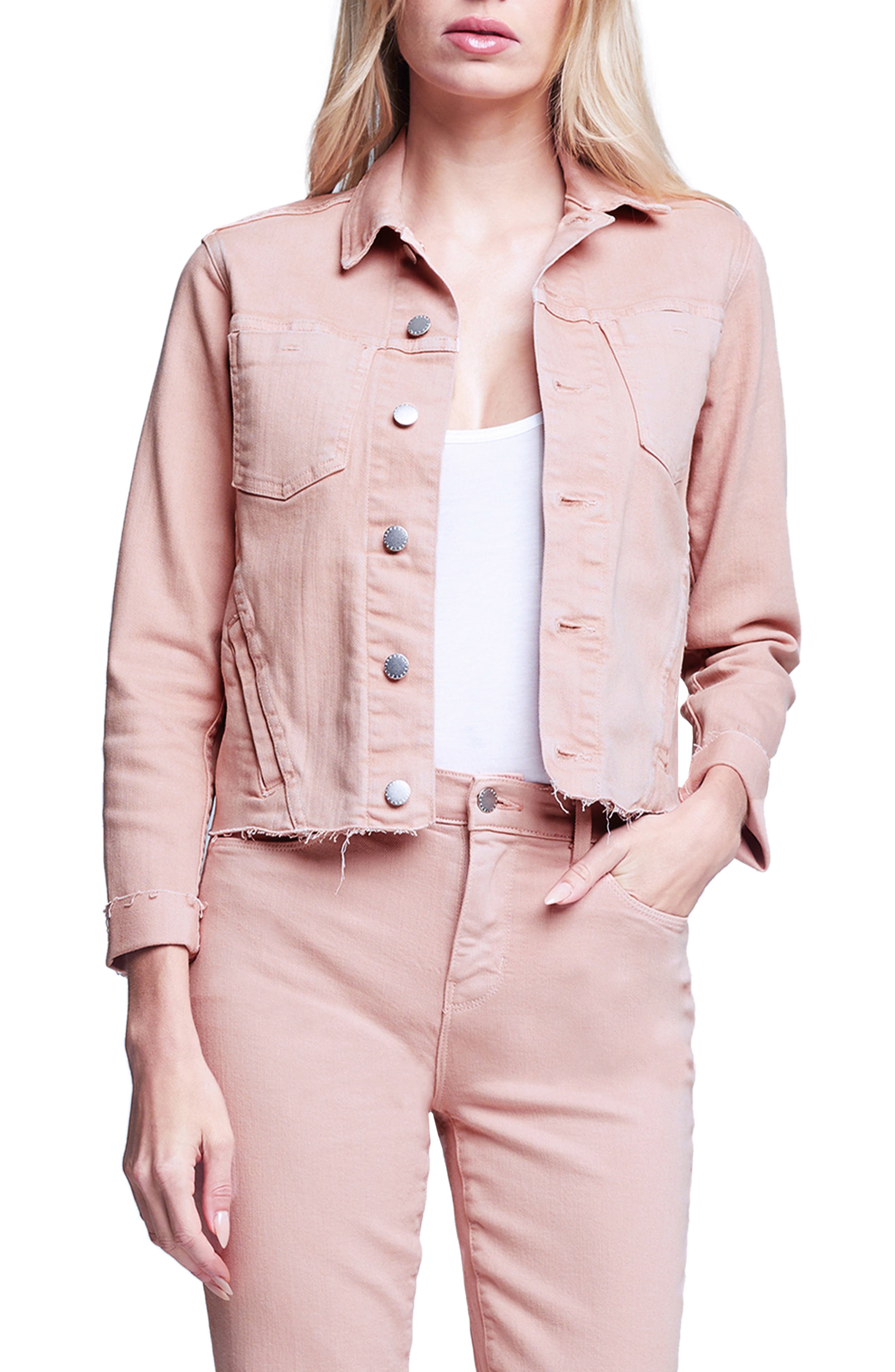 dusky pink denim jacket