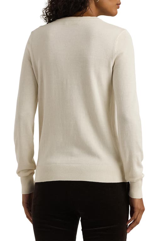 Shop Ralph Lauren Lauren Cotton Blend Sweater In Mascarpone Cream