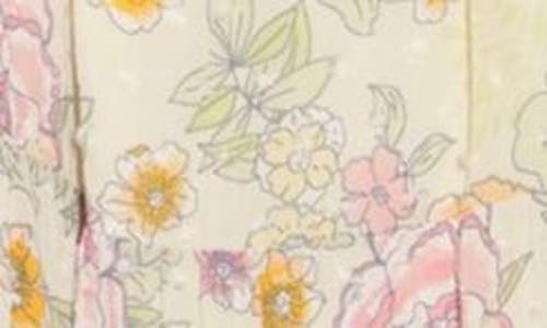 Shop Lovestitch Floral Short Sleeve Babydoll Dress In Natural/pink