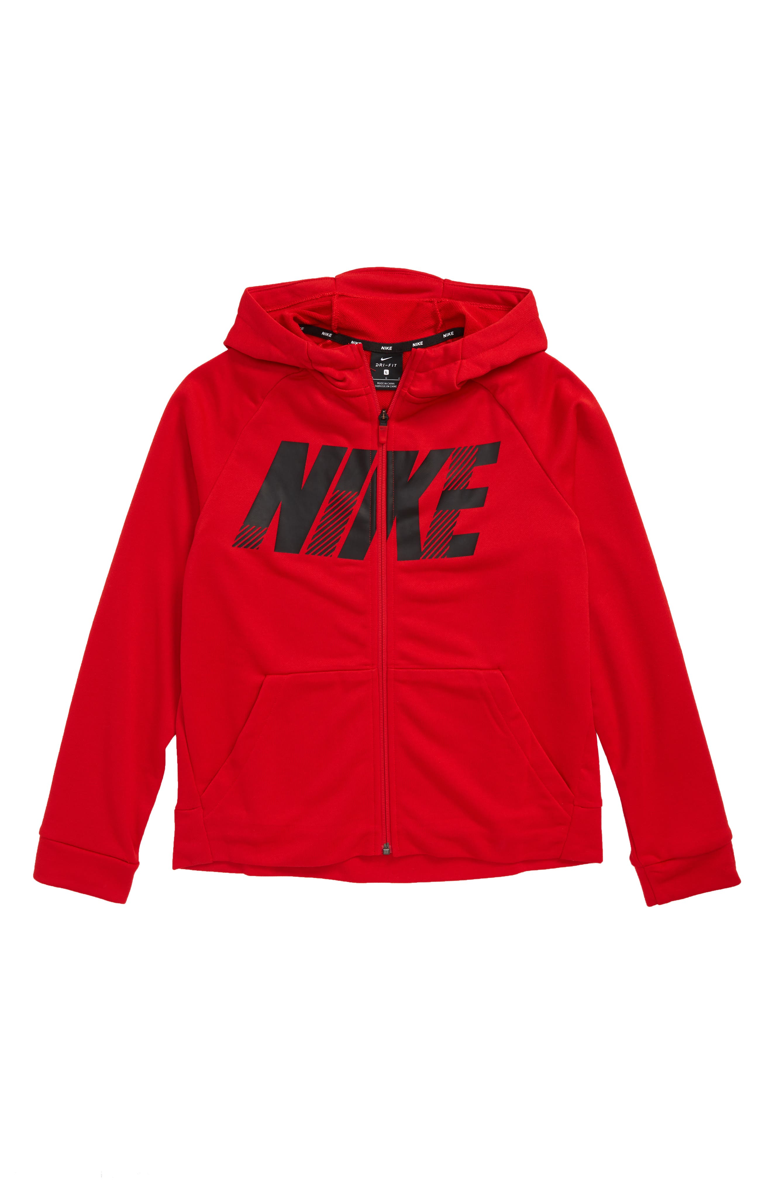 red dri fit hoodie