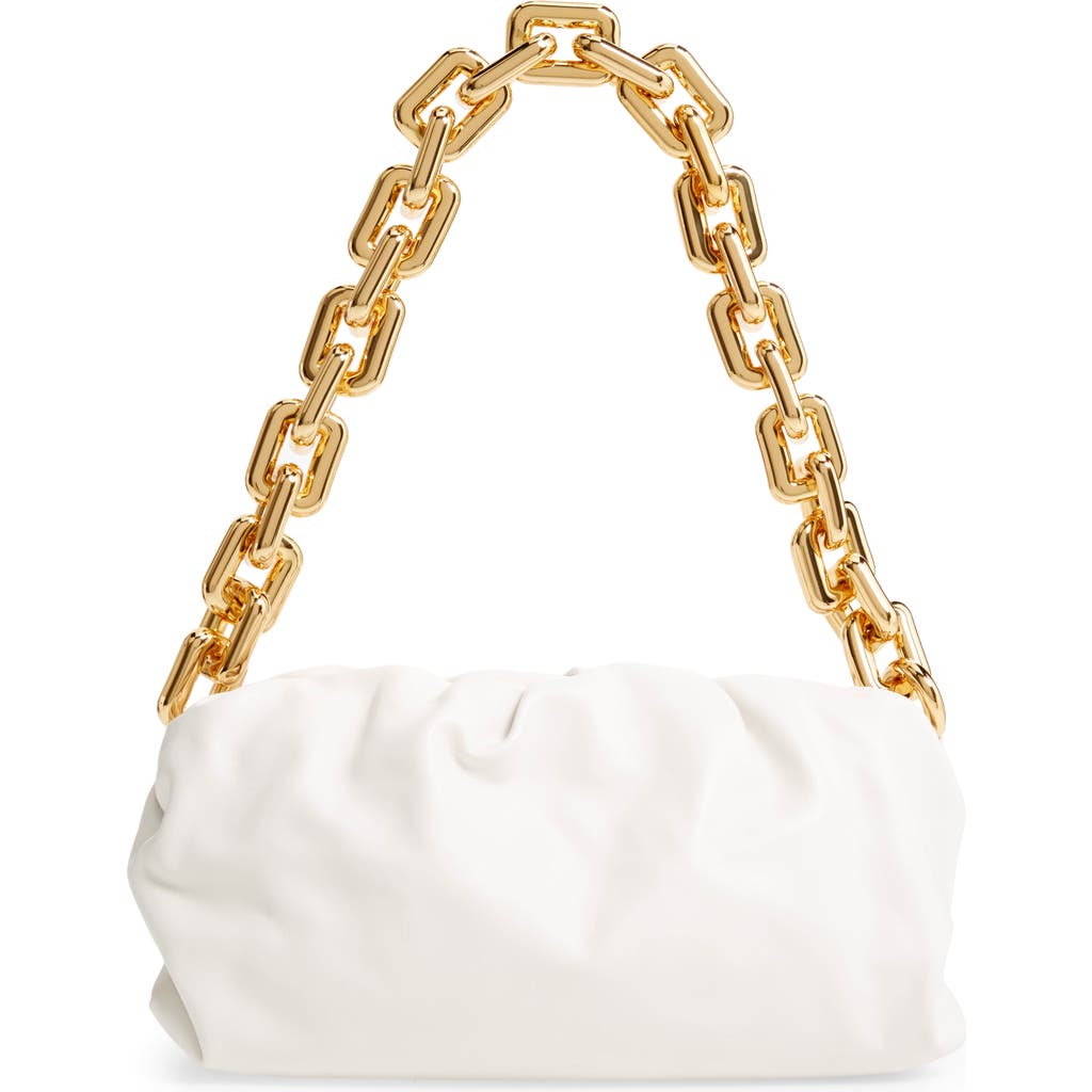 Bottega Veneta The Chain Pouch Leather Shoulder Bag In White