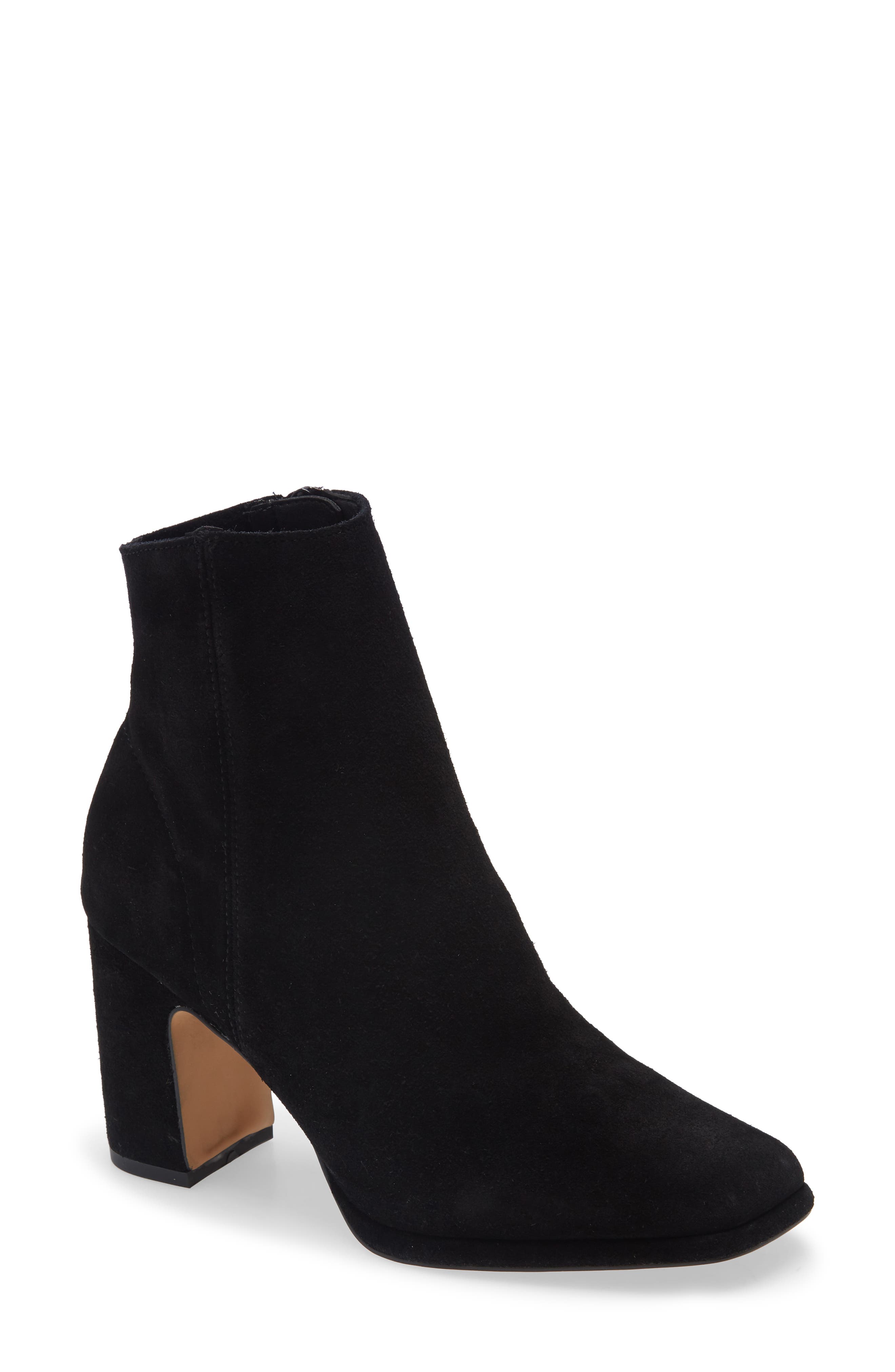 womens black chunky heel boots