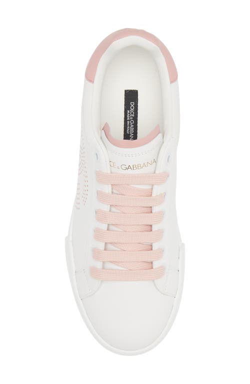 Shop Dolce & Gabbana Dolce&gabbana Portofino Sneaker In Bianco/rosa