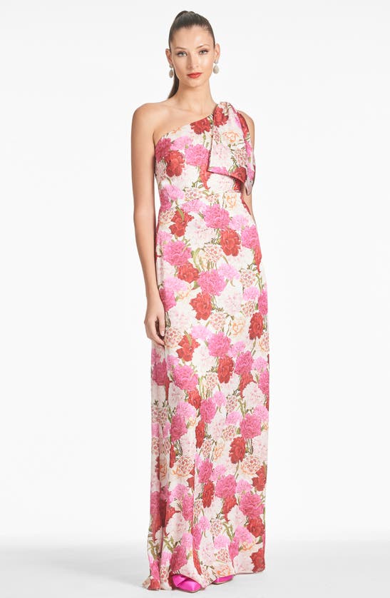 Shop Sachin & Babi Chelsea One-shoulder Gown In Campo Di Fiore