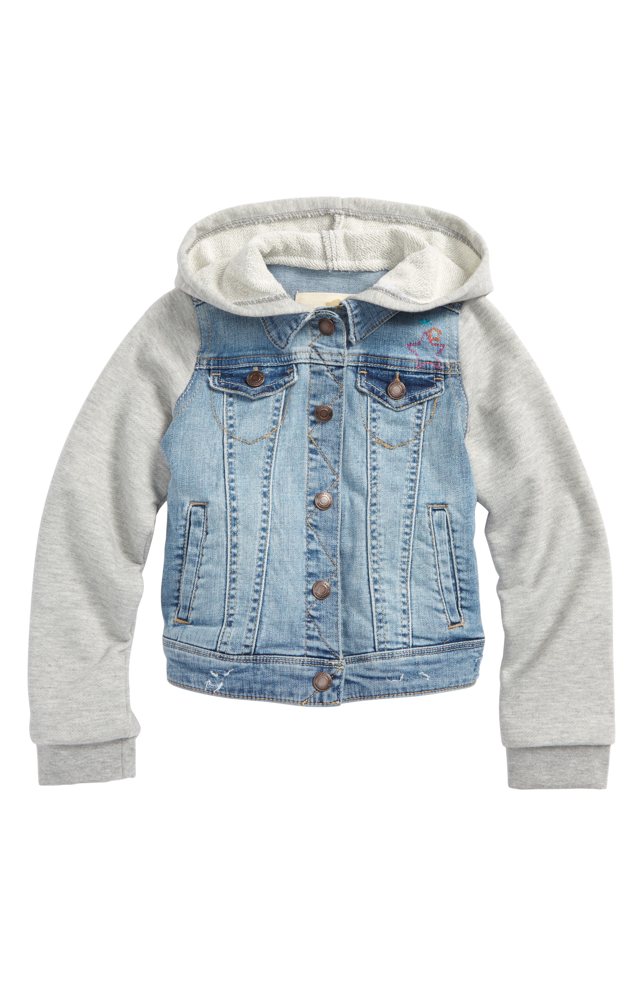 girls jean jacket with hood