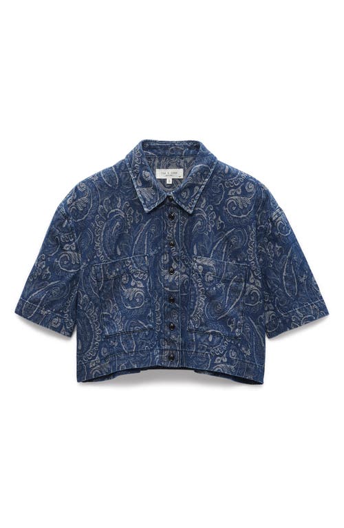 Shop Rag & Bone Lenna Denim Button-up Shirt In Indpaisley