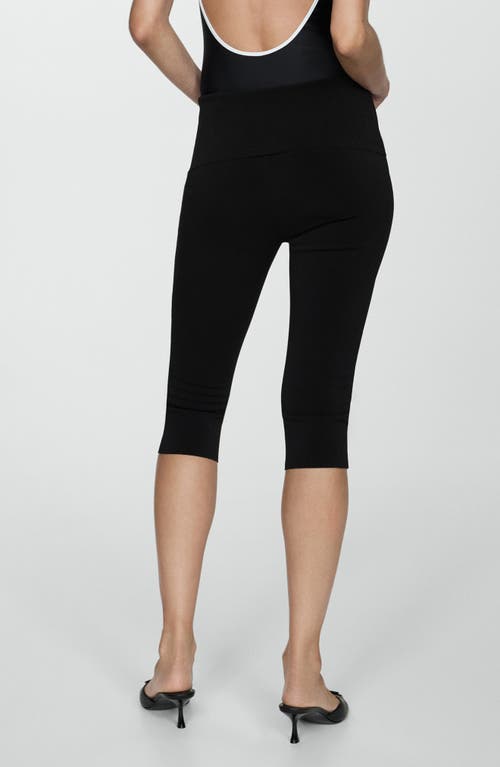 Shop Mango Tiberio Capri Leggings In Black