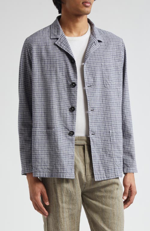 Massimo Alba Florida Check Cotton Blend Chore Jacket U803 Argento at Nordstrom,