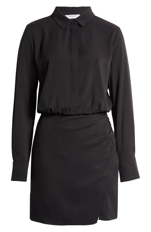 Amanda Uprichard Sheltan Long Sleeve Shirtdress In Black