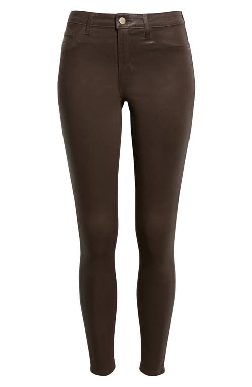 L Agence L'agence Margot High Rise Skinny Jeans In Dark Mocha Coated In Espresso Coated