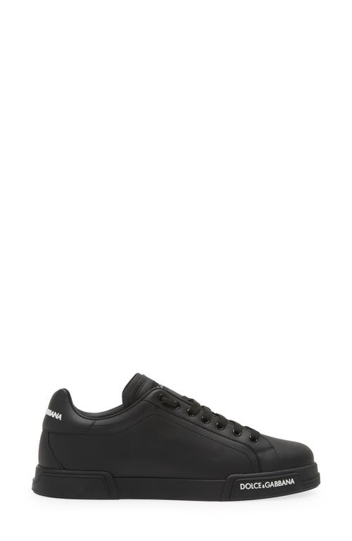 Shop Dolce & Gabbana Dolce&gabbana Portofino Logo Detail Sneaker In Black/black