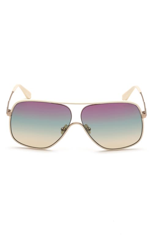 Shop Tom Ford 64mm Square Sunglasses In Shiny Rose Gold/gradient