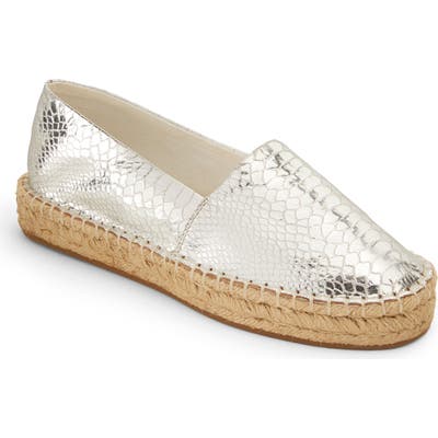 Jack Rogers Palmer Snake Embossed Espadrille, Metallic