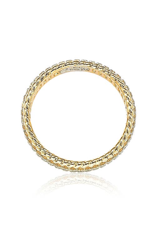 Suzy Levian French Filigree Cubic Zirconia Eternity Ring In Yellow