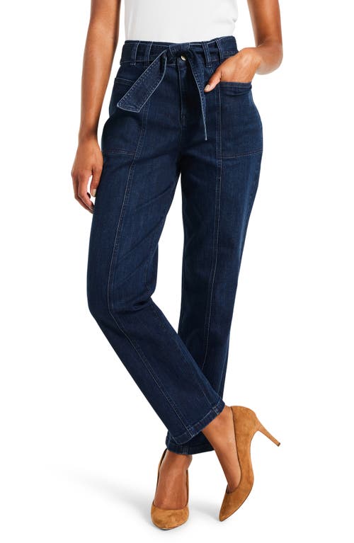 NIC+ZOE Belted Straight Leg Ankle Jeans in Twilight