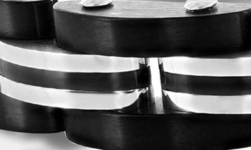 Blackjack Two-tone Stripe Bracelet In Black/silver