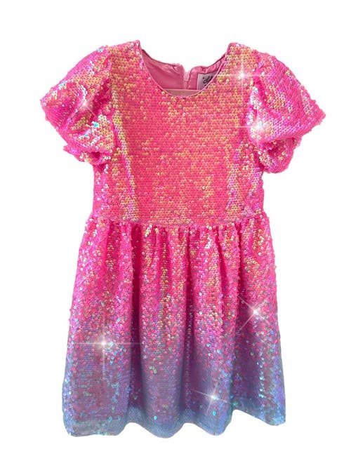 Lola + The Boys Bubble Gum Shimmer Sequin Dress In Multicolor