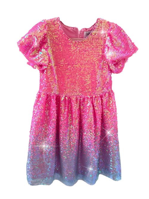 Lola + The Boys Kids'  Bubble Gum Shimmer Sequin Dress In Multicolor