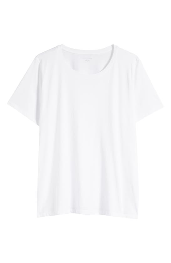 Shop Eileen Fisher Organic Cotton T-shirt In White