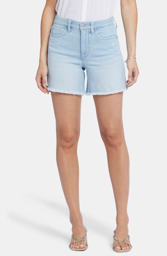 Nydj Womens Medium Wash High-rise Cutoff Shorts In Santorini