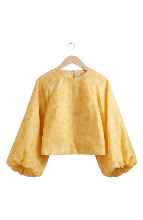 Shop & Other Stories Balloon Sleeve Top In Yellow Dusty Light